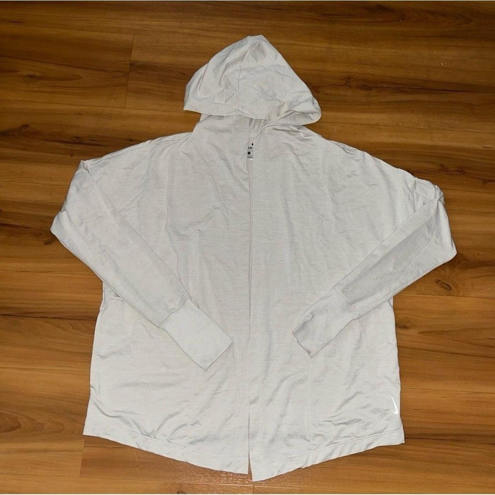 Nike Yoga Core Jersey Thumbhole Dri Fit Hoodie Open Cardigan Sweater